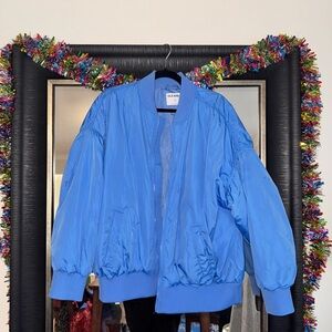 Light Blue Bomber Jacket